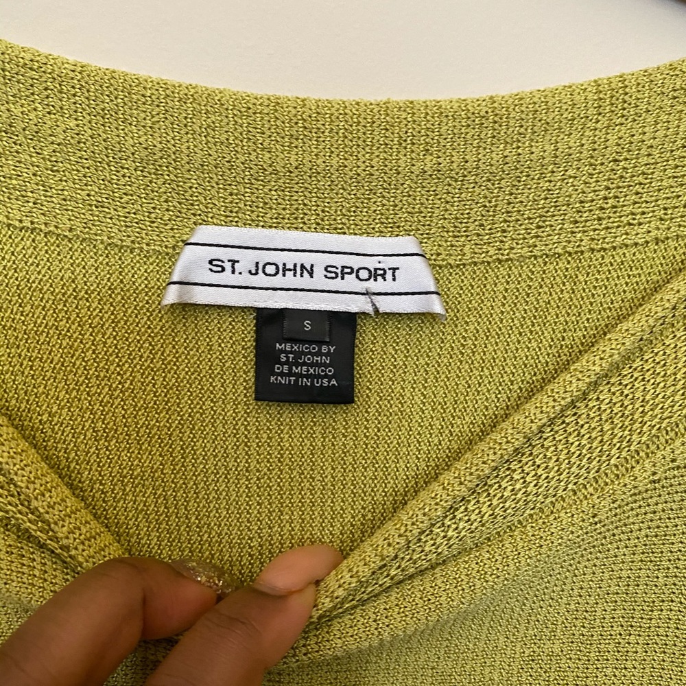 St. John green knit top